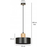 Lampa wisząca skandynawska Torin czarna 25cm | Emibig
