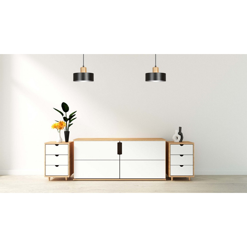 Lampa wisząca skandynawska Torin czarna 25cm | Emibig