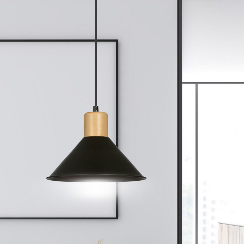 Lampa wisząca skandynawska Rowen 25cm czarna - Emibig