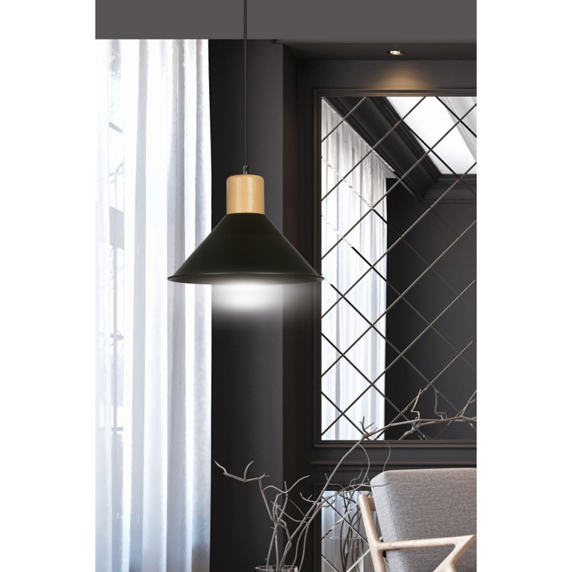 Lampa wisząca skandynawska Rowen 25cm czarna - Emibig