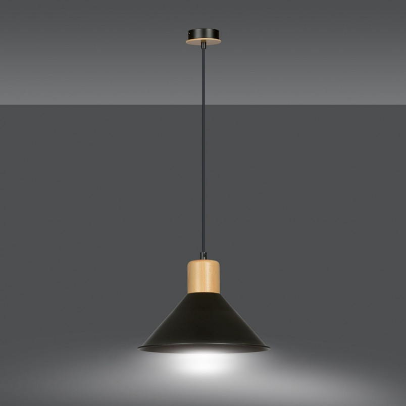 Lampa wisząca skandynawska Rowen 25cm czarna - Emibig