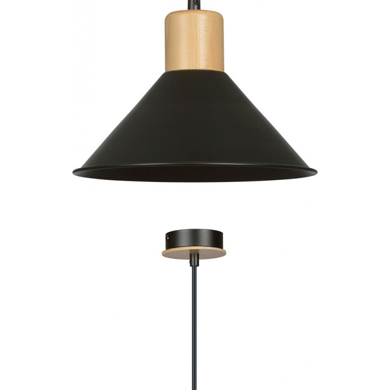 Lampa wisząca skandynawska Rowen 25cm czarna - Emibig