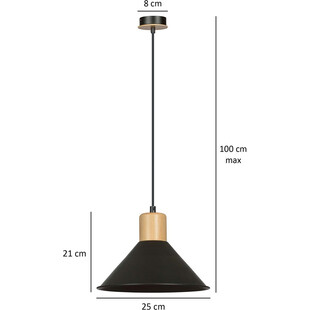 Lampa wisząca skandynawska Rowen 25cm czarna - Emibig
