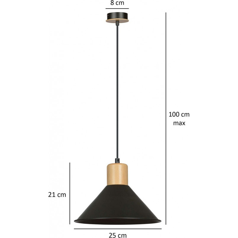 Lampa wisząca skandynawska Rowen 25cm czarna - Emibig