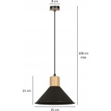 Lampa wisząca skandynawska Rowen 25cm czarna - Emibig