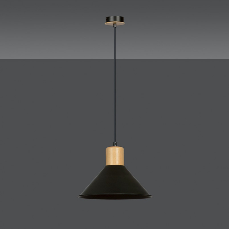 Lampa wisząca skandynawska Rowen 25cm czarna - Emibig