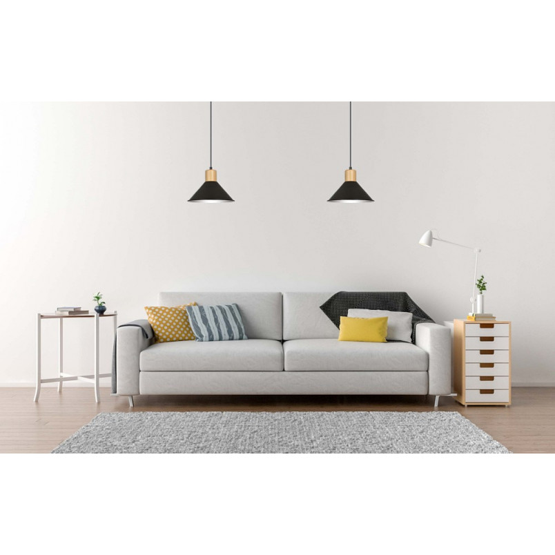 Lampa wisząca skandynawska Rowen 25cm czarna - Emibig