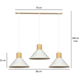 Lampa wisząca Rowen III biała Emibig | Skandynawski design