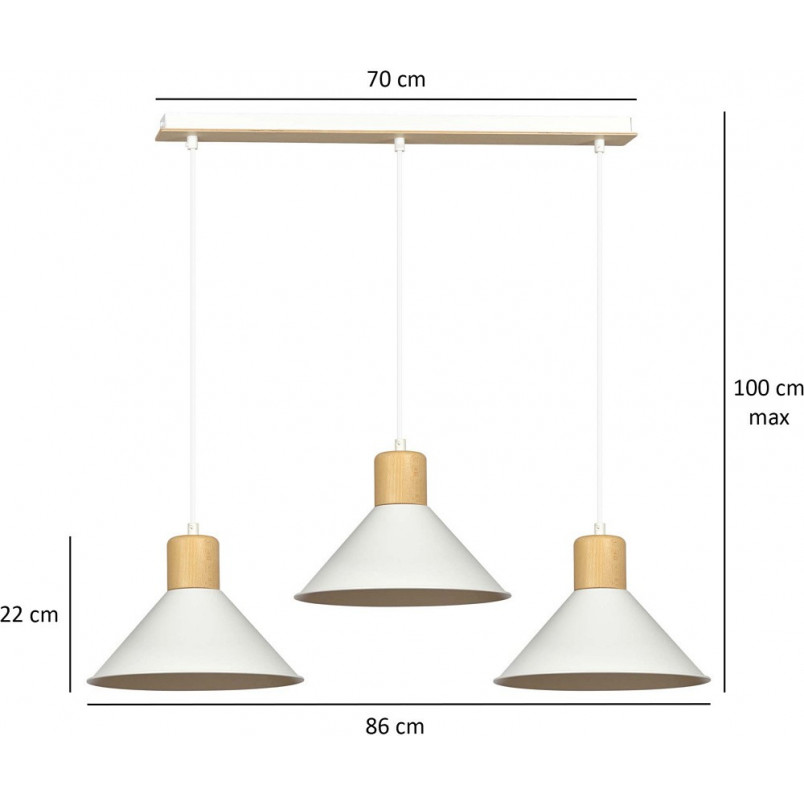 Lampa wisząca Rowen III biała Emibig | Skandynawski design