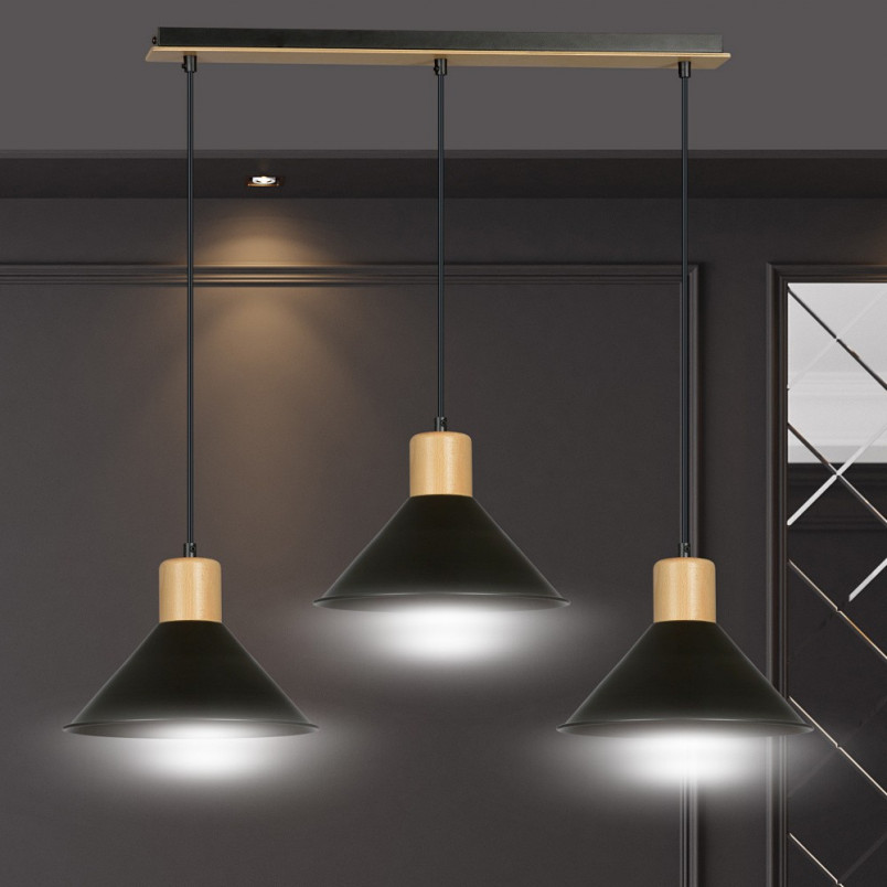 Lampa wisząca Rowen III czarna Emibig | Skandynawski Design