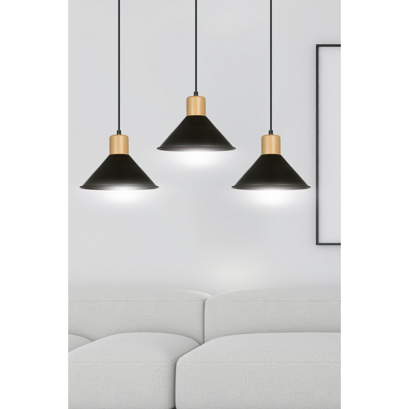 Lampa wisząca Rowen III czarna Emibig | Skandynawski Design