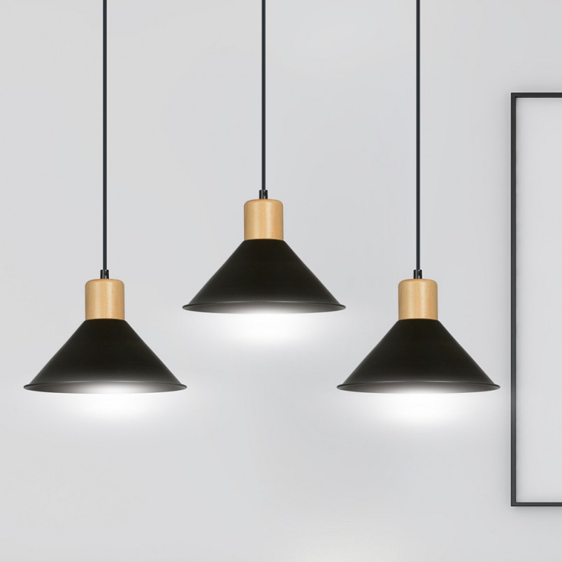Lampa wisząca Rowen III czarna Emibig | Skandynawski Design