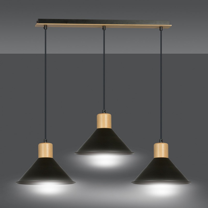 Lampa wisząca Rowen III czarna Emibig | Skandynawski Design