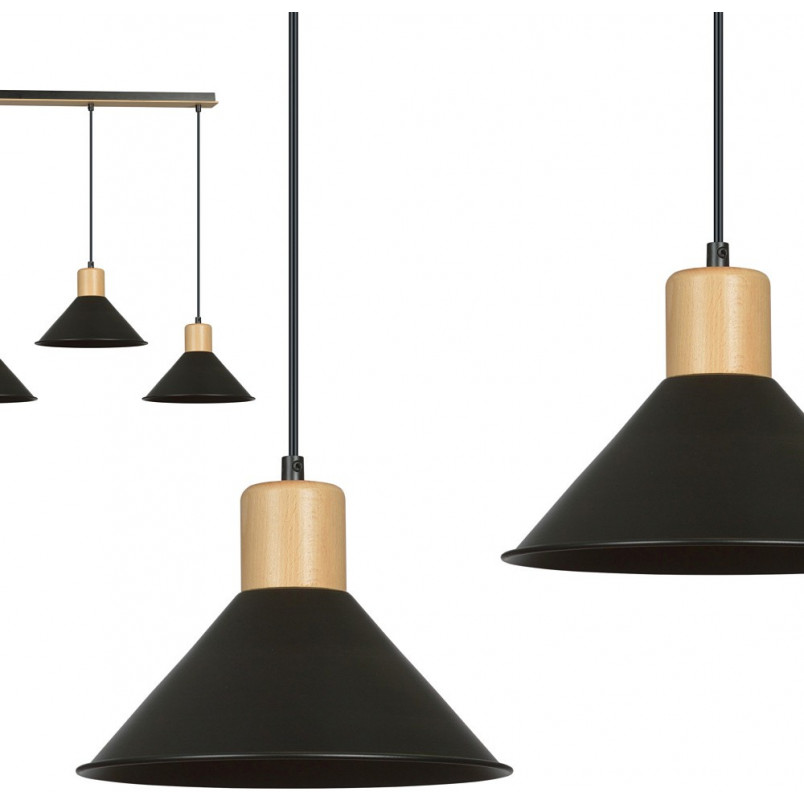 Lampa wisząca Rowen III czarna Emibig | Skandynawski Design