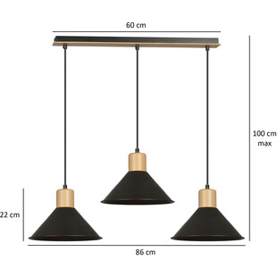Lampa wisząca Rowen III czarna Emibig | Skandynawski Design