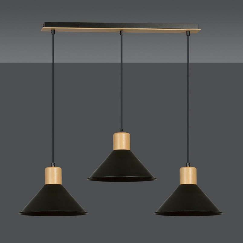 Lampa wisząca Rowen III czarna Emibig | Skandynawski Design