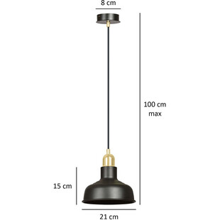 Lampa Wisząca Loft Ibor Czarno-Złota Emibig | Sklep z Lampami