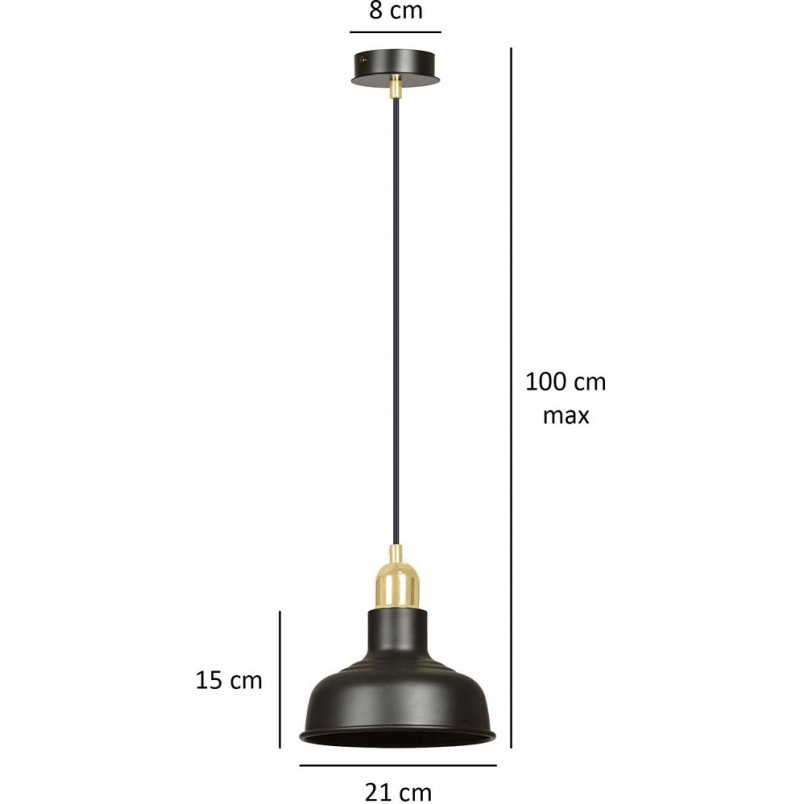 Lampa Wisząca Loft Ibor Czarno-Złota Emibig | Sklep z Lampami