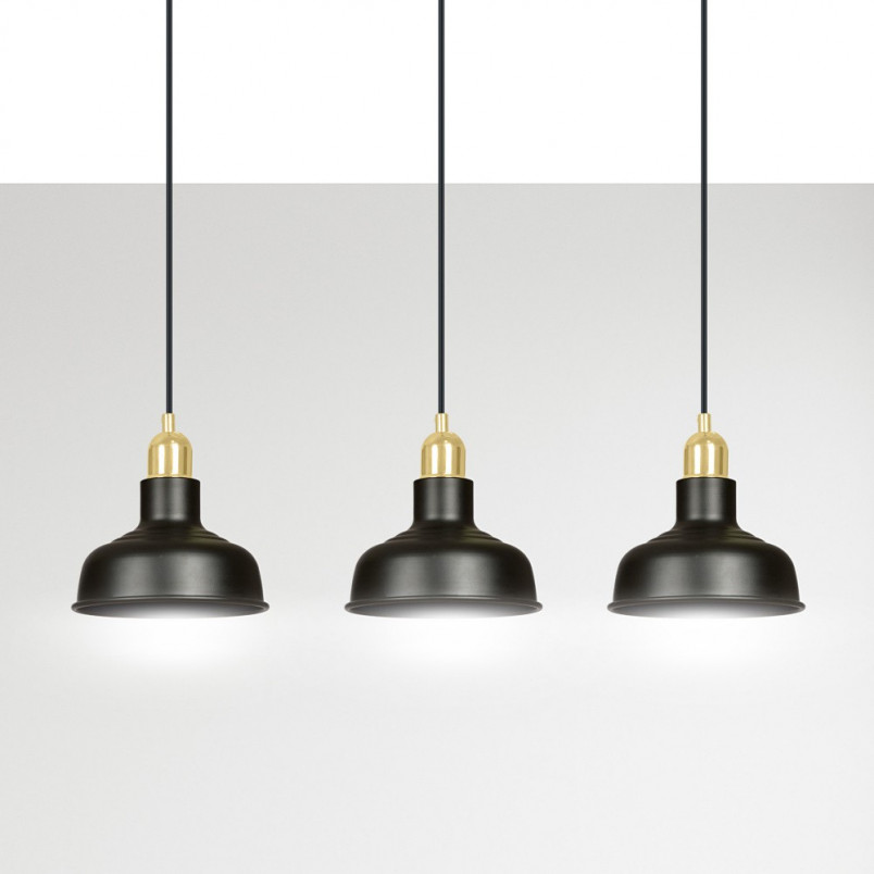 Lampa Wisząca Loft Ibor III | Emibig - Czarno-Złota 72cm