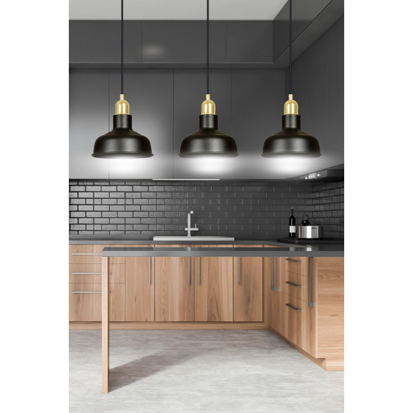 Lampa Wisząca Loft Ibor III | Emibig - Czarno-Złota 72cm