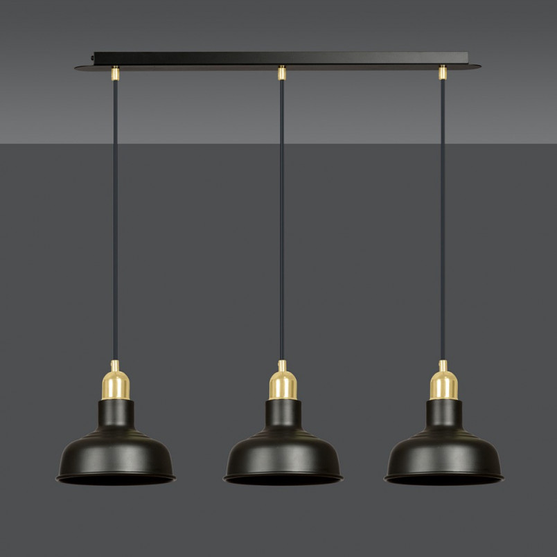 Lampa Wisząca Loft Ibor III | Emibig - Czarno-Złota 72cm