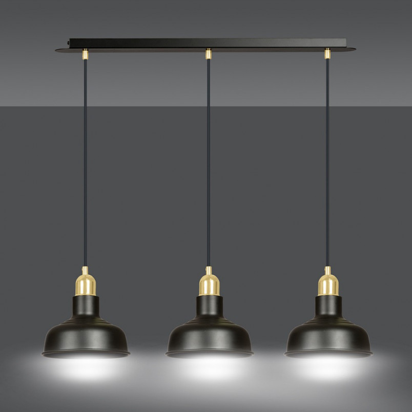 Lampa Wisząca Loft Ibor III | Emibig - Czarno-Złota 72cm