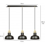 Lampa Wisząca Loft Ibor III | Emibig - Czarno-Złota 72cm