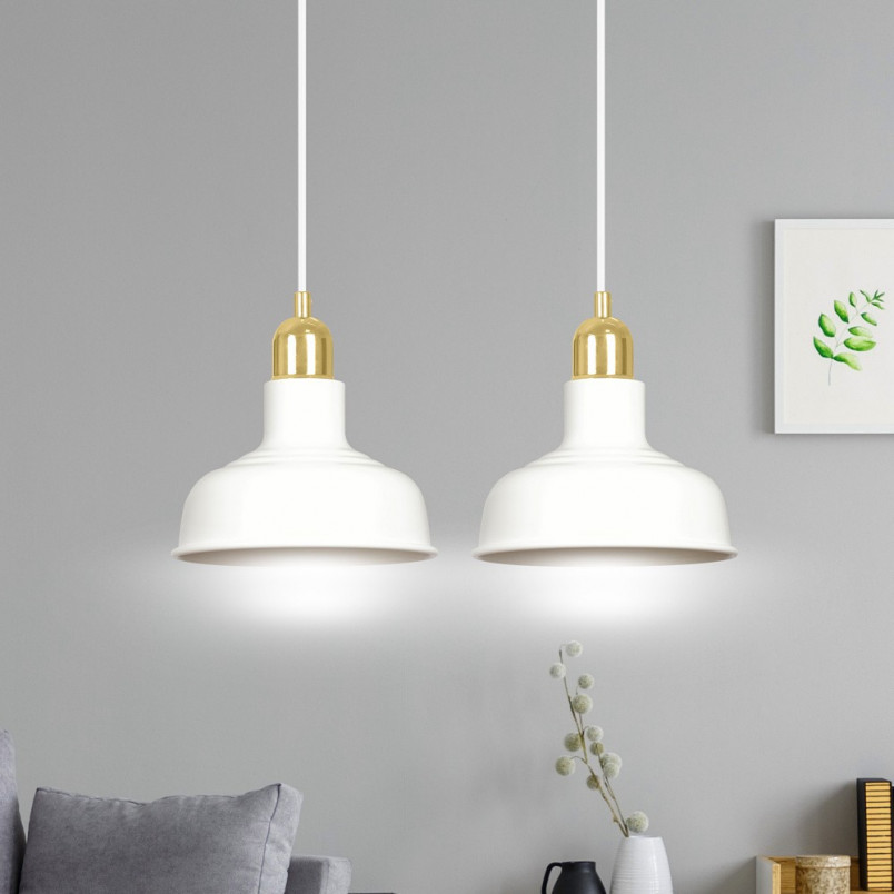 Lampa wisząca loft Ibor II | Biało-złota Emibig | Sklep z lampami