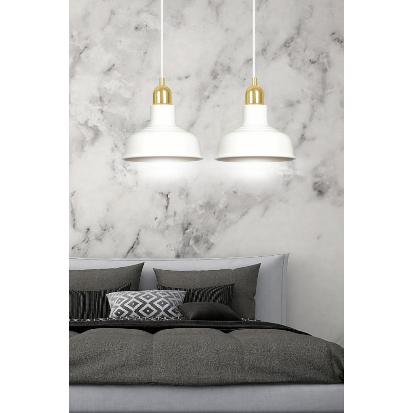 Lampa wisząca loft Ibor II | Biało-złota Emibig | Sklep z lampami
