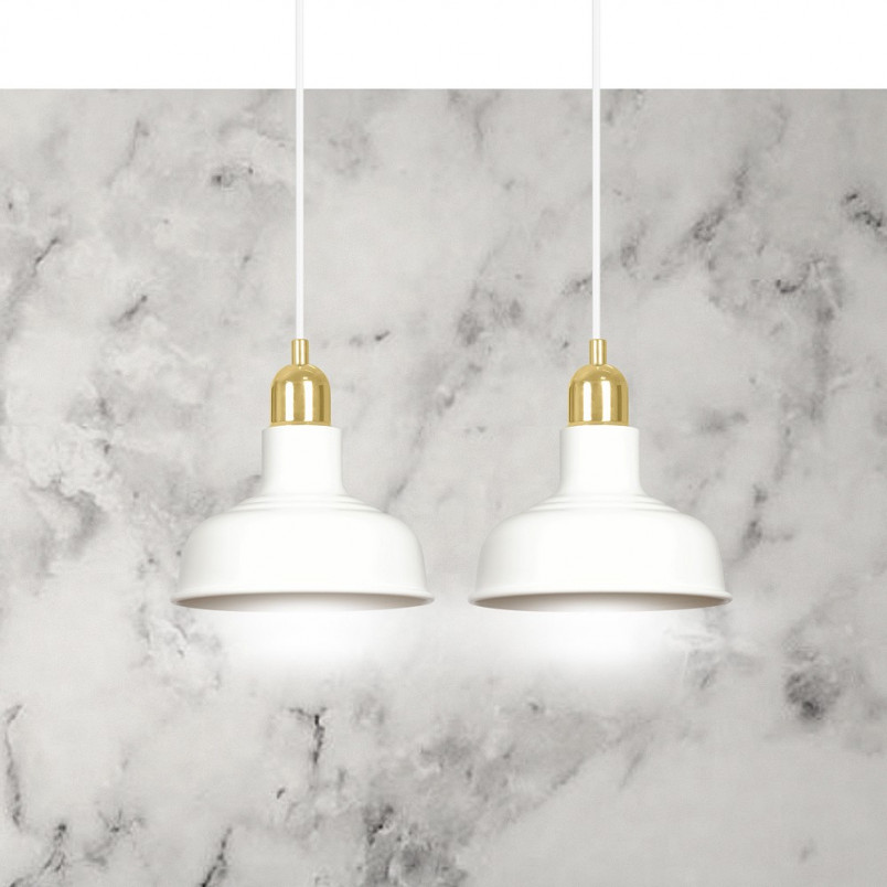 Lampa wisząca loft Ibor II | Biało-złota Emibig | Sklep z lampami