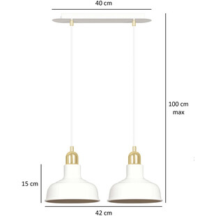 Lampa wisząca loft Ibor II | Biało-złota Emibig | Sklep z lampami