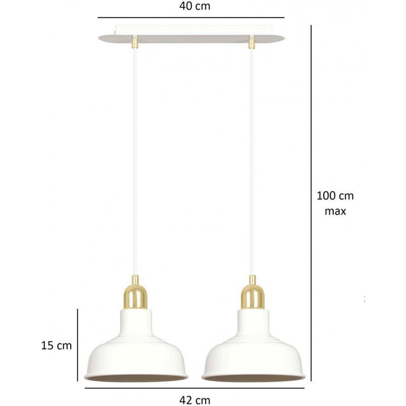 Lampa wisząca loft Ibor II | Biało-złota Emibig | Sklep z lampami