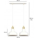 Lampa wisząca loft Ibor II | Biało-złota Emibig | Sklep z lampami