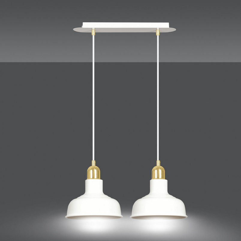 Lampa wisząca loft Ibor II | Biało-złota Emibig | Sklep z lampami