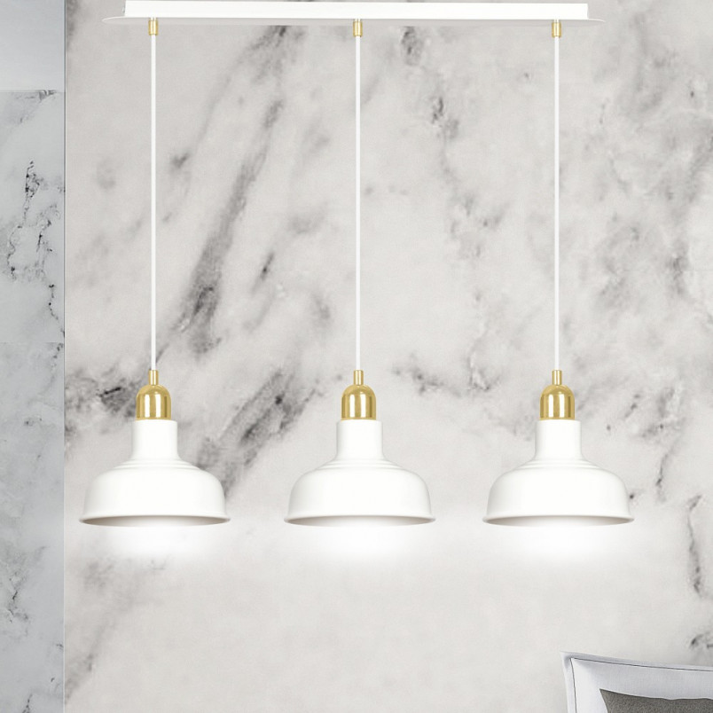 Lampa wisząca loft Ibor III | Emibig - 72cm, biało-złota