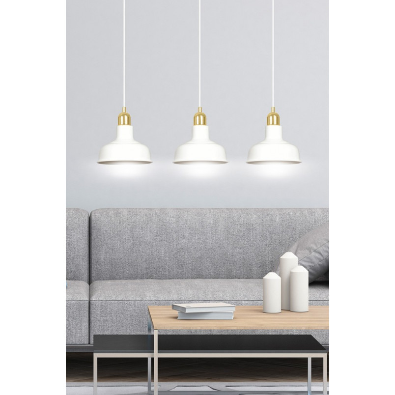 Lampa wisząca loft Ibor III | Emibig - 72cm, biało-złota