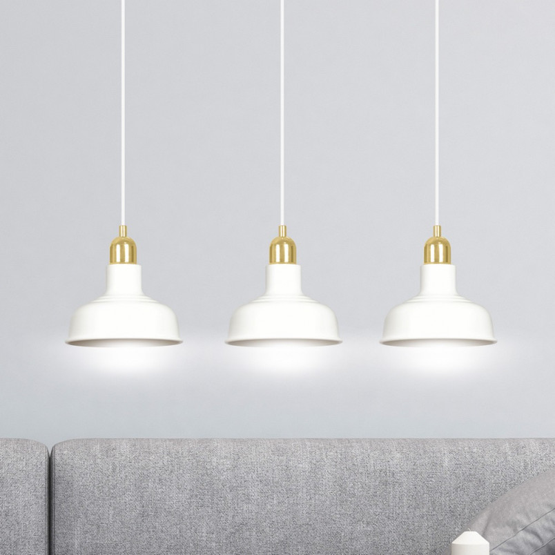 Lampa wisząca loft Ibor III | Emibig - 72cm, biało-złota