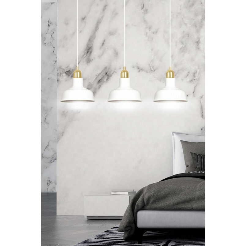 Lampa wisząca loft Ibor III | Emibig - 72cm, biało-złota
