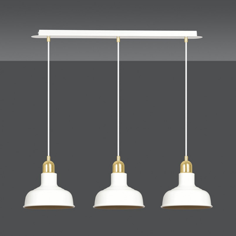 Lampa wisząca loft Ibor III | Emibig - 72cm, biało-złota