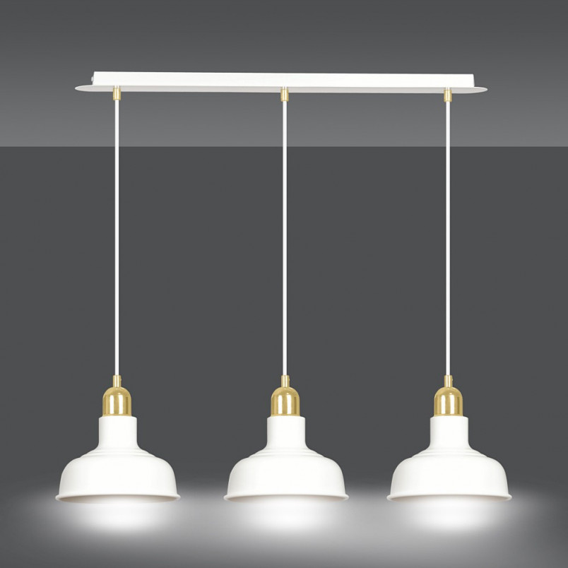 Lampa wisząca loft Ibor III | Emibig - 72cm, biało-złota