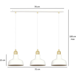 Lampa wisząca loft Ibor III | Emibig - 72cm, biało-złota
