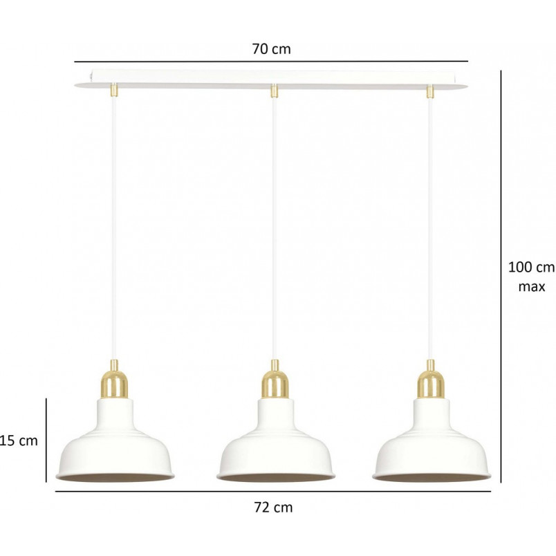 Lampa wisząca loft Ibor III | Emibig - 72cm, biało-złota