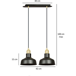 Lampa Wisząca Loft Ibor II Czarno-Złota Emibig | 42cm