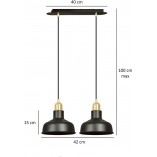 Lampa Wisząca Loft Ibor II Czarno-Złota Emibig | 42cm