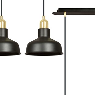 Lampa Wisząca Loft Ibor II Czarno-Złota Emibig | 42cm