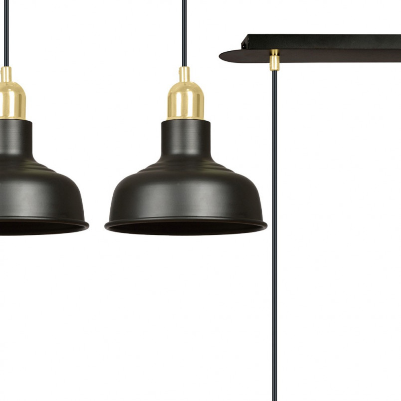 Lampa Wisząca Loft Ibor II Czarno-Złota Emibig | 42cm