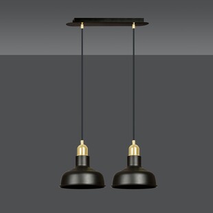Lampa Wisząca Loft Ibor II Czarno-Złota Emibig | 42cm