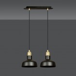 Lampa Wisząca Loft Ibor II Czarno-Złota Emibig | 42cm