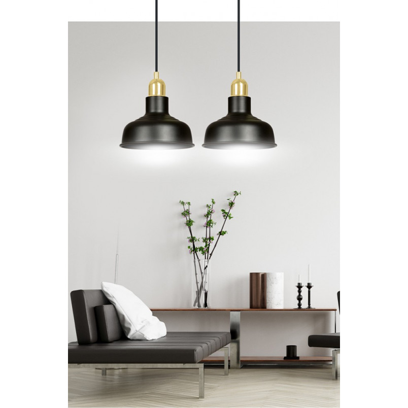 Lampa Wisząca Loft Ibor II Czarno-Złota Emibig | 42cm