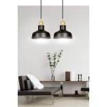 Lampa Wisząca Loft Ibor II Czarno-Złota Emibig | 42cm
